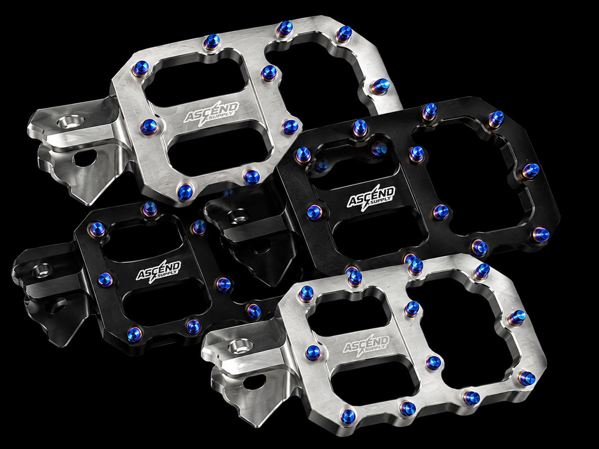 Ascend Supply Wide Foot Pegs — Titanium Pins