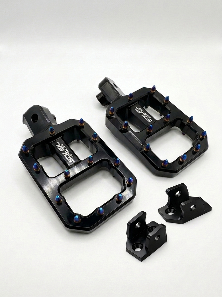 Upgraded CNC Pegs — Black , Chrome with Silver or Jet Blue Spikes