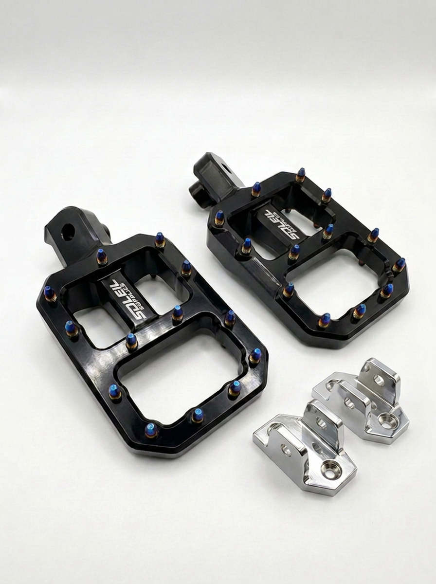 Upgraded CNC Pegs — Black , Chrome with Silver or Jet Blue Spikes