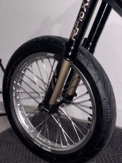 Surron Light Bee X / E-Ride Pro Supermoto Wheelset (Thick/Wide) - Chrome Silver / Gloss Black