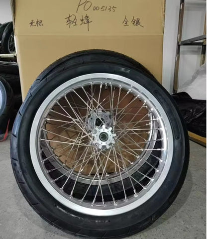 Talaria x3 / Mx3 / Mx4 / 17” CHROME WIDE SUPERMOTO WHEELSET