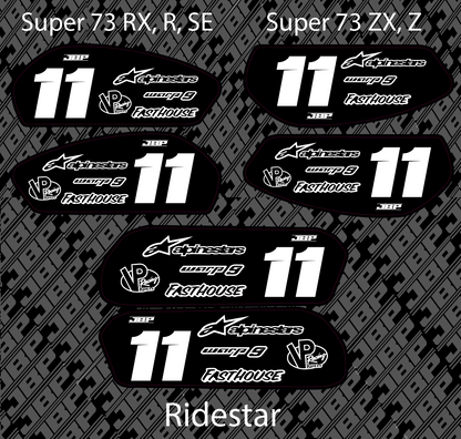 Super 73/Ridestar Battery Decals